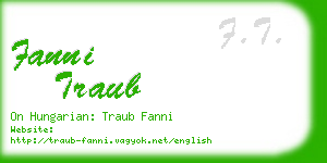 fanni traub business card